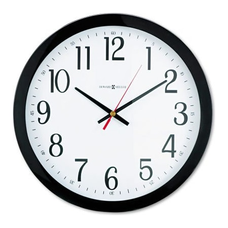 Howard Miller® Gallery Wall Clock, 16 Overall Diameter, Black Case, 1 AA